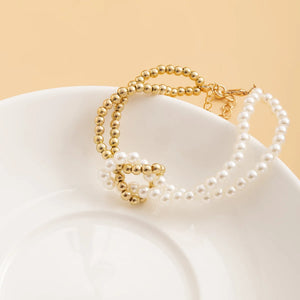 Shell Pearl Bracelet Minimalist Silver Beaded Jewelry Gift