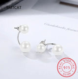 Shell Pearl Earrings Silver 925 Fashionable Ear Studs Dating Gift