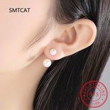 Shell Pearl Earrings Silver 925 Fashionable Ear Studs Dating Gift
