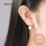 Shell Pearl Earrings Silver 925 Fashionable Ear Studs Dating Gift