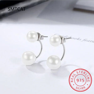 Shell Pearl Earrings Silver 925 Fashionable Ear Studs Dating Gift