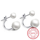 Shell Pearl Earrings Silver 925 Fashionable Ear Studs Dating