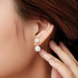 Shell Pearl Earrings Silver 925 Fashionable Ear Studs Dating