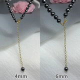 Classic Choker Necklace 925 Silver Shell Pearl 32/40/45cm+7cm Chain