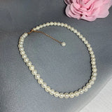 Classic Choker Necklace 925 Silver Shell Pearl 32/40/45cm+7cm Chain