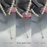 Classic Choker Necklace 925 Silver Shell Pearl 32/40/45cm+7cm Chain
