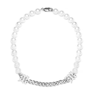 Silver 925 Shell Pearl Cream Necklace 925 Sterling Silver Chain