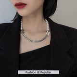Silver 925 Shell Pearl Cream Necklace 925 Sterling Silver Chain