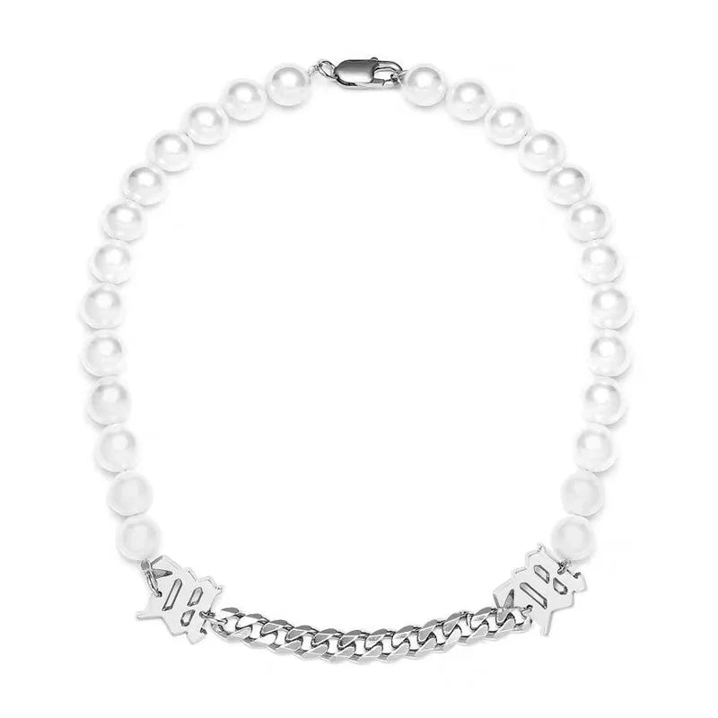 Silver 925 Shell Pearl Cream Necklace 925 Sterling Silver Chain