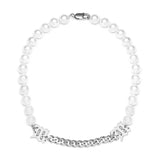 Silver 925 Shell Pearl Cream Necklace 925 Sterling Silver Chain
