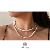925 Silver Wedding Necklace Double Chain for Women