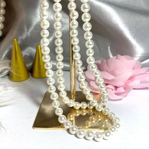 925 Silver Wedding Necklace Double Chain for Women