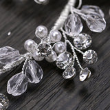 Silver Pearl Rhinestone Hair Jewelry Tiara Hair Comb