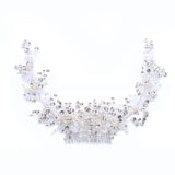 Silver Pearl Rhinestone Hair Jewelry Tiara Hair Comb