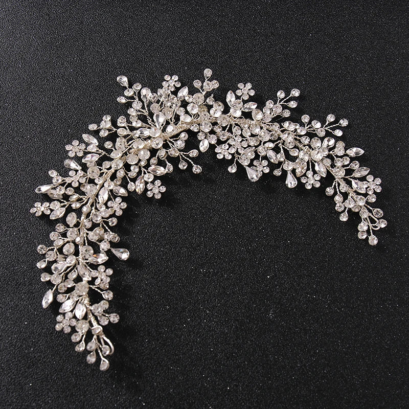 Silver Crystal Tiara Hairband Wedding Hair Accessories