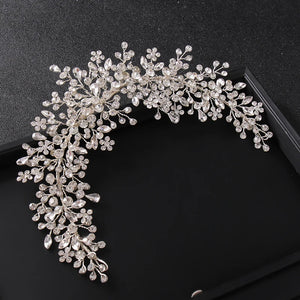 Silver Crystal Tiara Hairband Wedding Hair Accessories