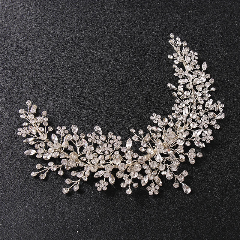 Silver Crystal Tiara Hairband Wedding Hair Accessories