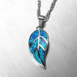 Opal Pendant Necklace Silver Plated Party Jewelry PD025