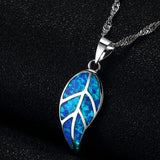 Opal Pendant Necklace Silver Plated Party Jewelry PD025