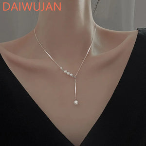 Silver Plated Pearls Choker Necklace For Women Party