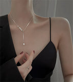 Silver Plated Pearls Choker Necklace For Women Party