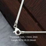 925 Sterling Silver Choker Collar Necklace for Women 16-24 Inch