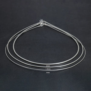 925 Sterling Silver Choker Collar Necklace for Women 16-24 Inch