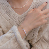 Women's Pearl Bracelet Zirconia Pendant Beaded Minimalist Jewelry