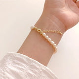 Women's Pearl Bracelet Zirconia Pendant Beaded Minimalist Jewelry