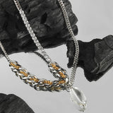 Wave Pearl Necklace Charming Metal Geometric Statement Collar Jewelry