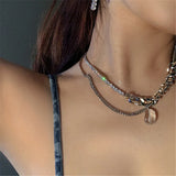 Wave Pearl Necklace Charming Metal Geometric Statement Collar Jewelry