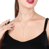 Double Layer Cross Pendant Tassel Chain Necklace Party Jewelry Gift
