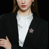 Snowflake Zircon Brooch Pin Corsage Jewelry for Women