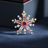 Snowflake Zircon Brooch Pin Corsage Jewelry for Women