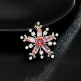 Snowflake Zircon Brooch Pin Corsage Jewelry for Women