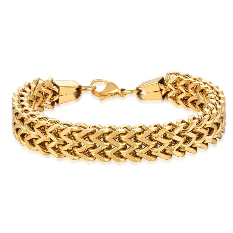 Big Thick Chain Link Bracelets Stainless Steel Women Men Couple Bangle