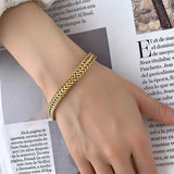 Big Thick Chain Link Bracelets Stainless Steel Women Men Couple Bangle