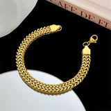 Big Thick Chain Link Bracelets Stainless Steel Women Men Couple Bangle