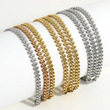 Women's Stainless Steel Charm Bracelet Love Leaf Bangles