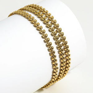 Women's Stainless Steel Charm Bracelet Love Leaf Bangles