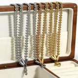 Women's Stainless Steel Charm Bracelet Love Leaf Bangles