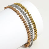 Women's Stainless Steel Charm Bracelet Love Leaf Bangles