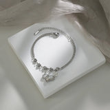 Stainless Steel Butterfly Charm Bangle Bracelet for Women