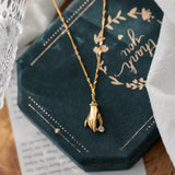 Stainless Steel Choker Hand Zircon Pendant 18k Plated Chain Necklace
