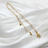 Stainless Steel Choker Hand Zircon Pendant 18k Plated Chain Necklace