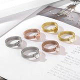 Stainless Steel Rings for Women Silver Rose-gold Shell Heart Woven Mesh