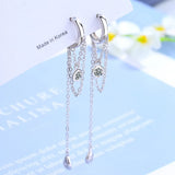 925 Silver Tassel Hoop Earrings for Women