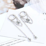 925 Silver Tassel Hoop Earrings for Women