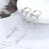 925 Silver Tassel Hoop Earrings for Women
