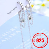 925 Silver Tassel Hoop Earrings for Women